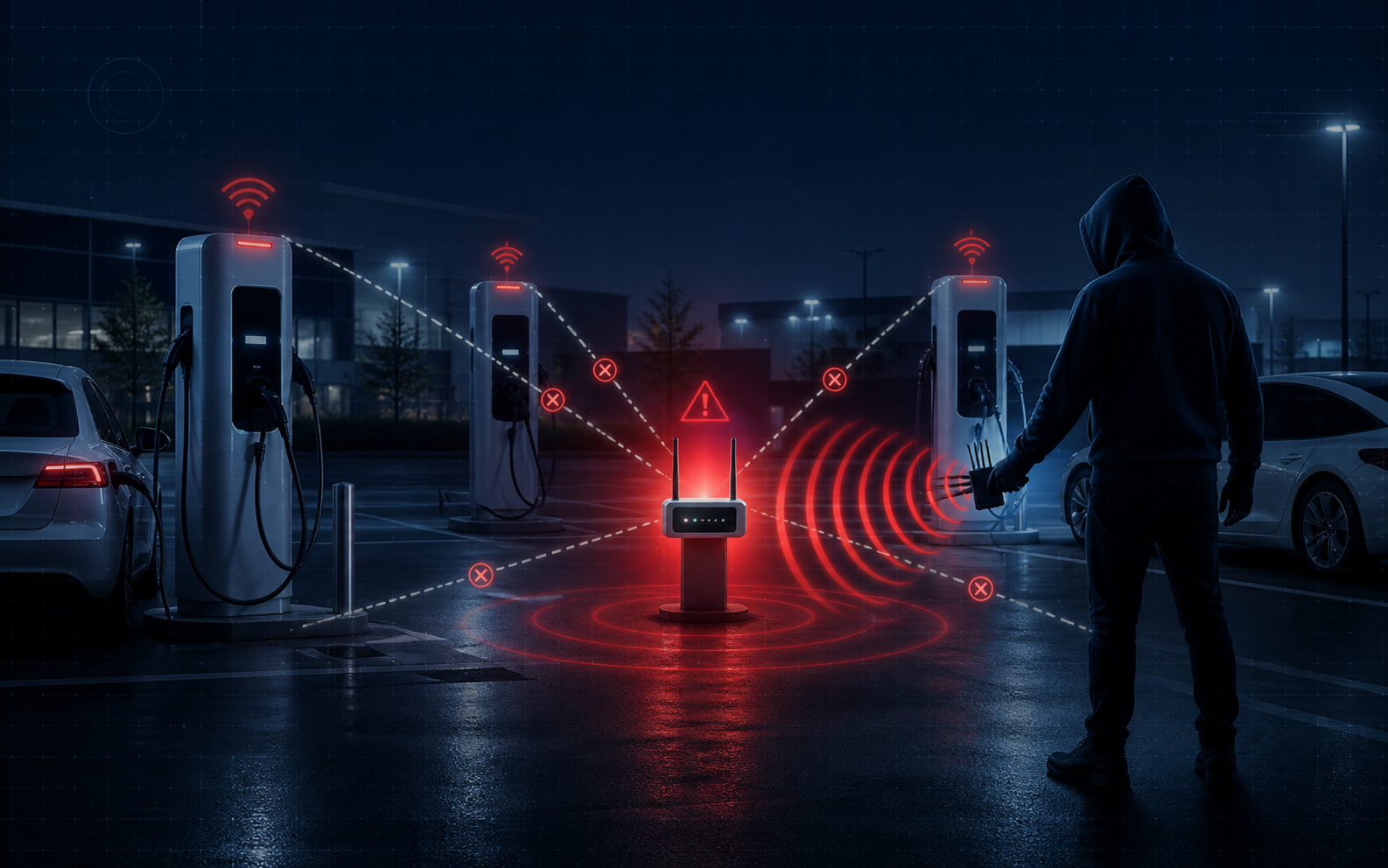 Wireless concentrator architecture being disrupted by local RF jamming